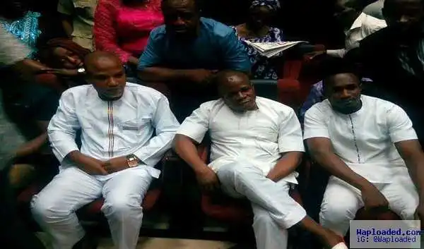 Photos: Checkout The Attire Nnamdi Kanu Wore To Court Today